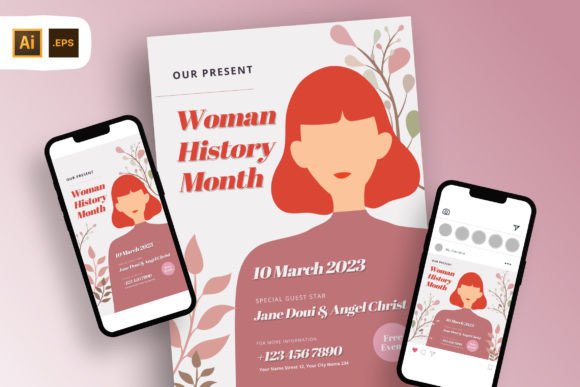 Download Women History Month Event Flyer Template - Plate Collection