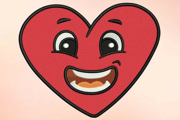 Download Laughing Heart Embroidery Design - Heart embroidery Collection