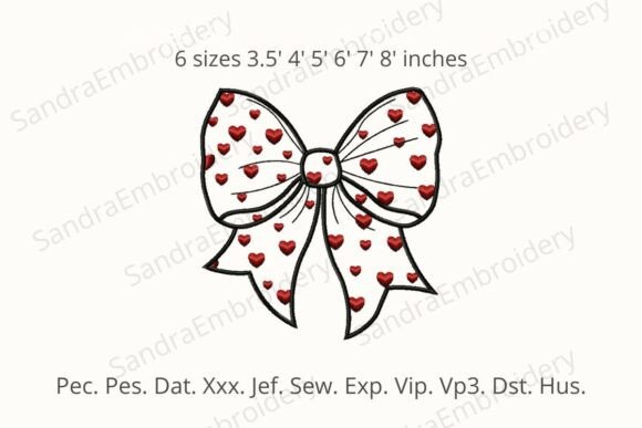 Download Applique Bow Love Heart Embroidery - Heart embroidery Collection