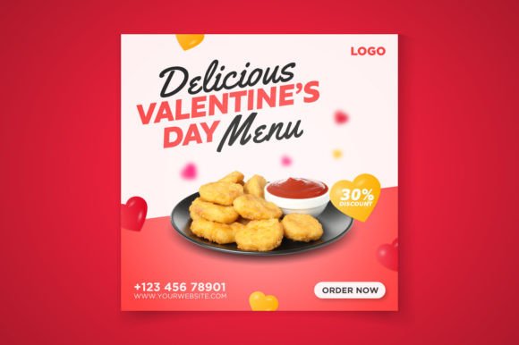 Download Valentine's Delicious Food Menu Template - Plate Collection