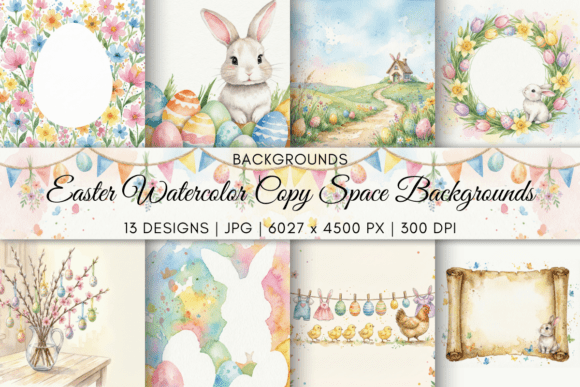 Download Easter Watercolor Copy Space Backgrounds - Space Collection