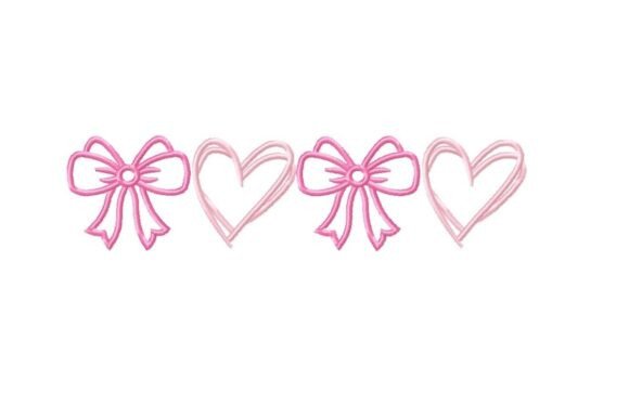 Download Bow and Heart Embroidery Design - Heart embroidery Collection