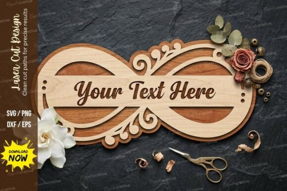 Download Floral Name Plate Laser Cut Svg Cutting - Plate Collection